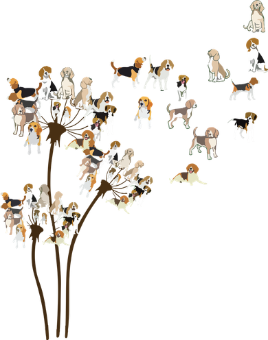 Dandelions Beagle Dog Toddler T-Shirt