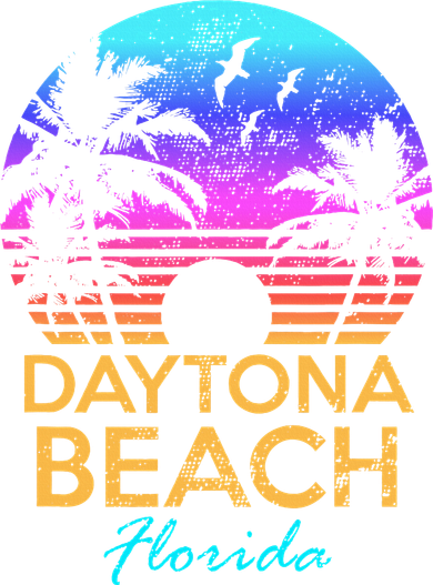 Daytona Beach Florida Vintage Sunset Summer Vibe Graphic Kids T-Shirt