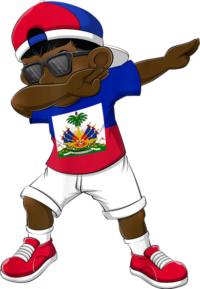 Dabbing Boy Haitian Haiti Flag Kid Dab Dance Baby Bodysuit