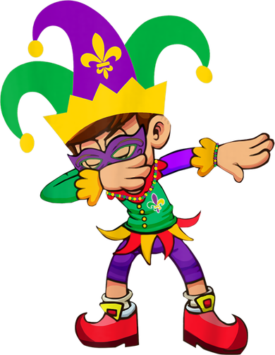 Dabbing Boy Mardi Gras Toddler Long Sleeve