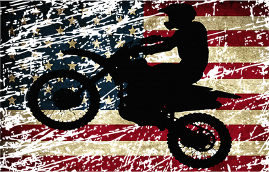 Dirt Bike USA Flag Motocross American Flag Polo
