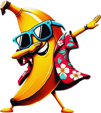 Dabbing Banana Wearing Sunglasses Dab Dance Beanie