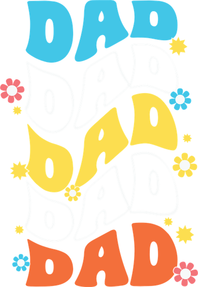 Dad Colorful Floral Retro Hippie Baby Bodysuit