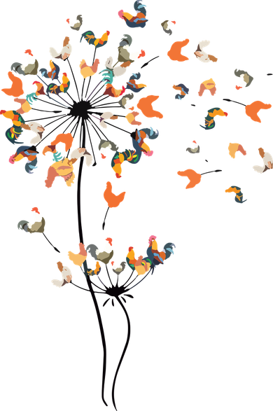 Dandelion Chicken Flower Shirts Floral Chicken Tree Lover Doggie Tank
