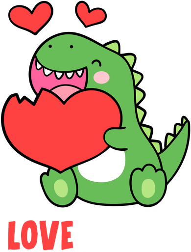 Dinosaur Cute LoveSaurus Valentines Day Heart Ceramic Ornament