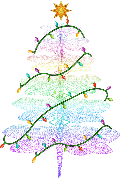 Dragonfly Christmas Tree Light Family Matching Pajamas Xmas Drawstring Bag