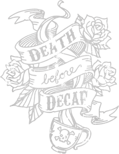 Distressed Death Before Decaf (Coffee) Kids Long Sleeve Shirt