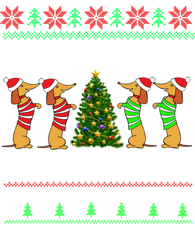 Dachshund Dog Christmas Ugly Sweater Dachshund Xmas Gift Kids Long Sleeve Shirt
