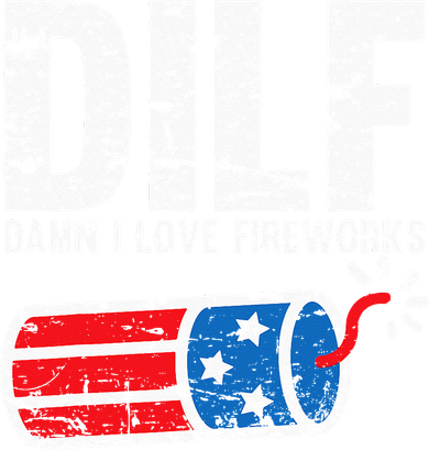 DILF Damn I Love Fireworks 4th of July Patriotic USA Flag Kids T-Shirt