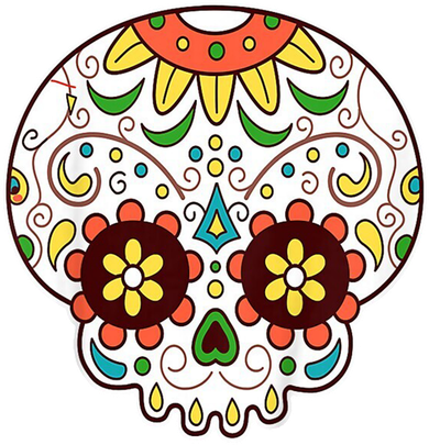 DOD Day Of The Dead Sugar Floral Skull Head Kids Long Sleeve Shirt