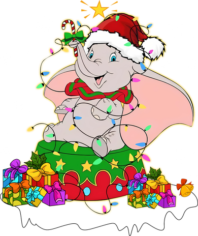 Dumbo Elephant Christmas Light Cute Dumbo Flying Elephant Christmas Coaster