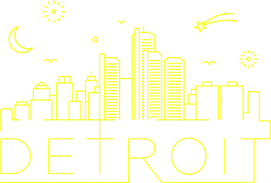 Detroit City Silhouette Kids Long Sleeve Shirt