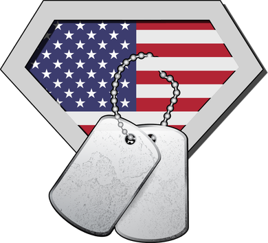 Dog Tag American Flag Superhero Emblem Backpack