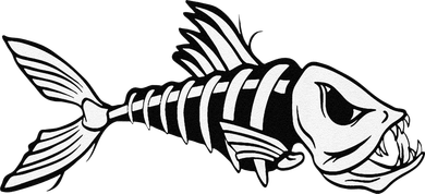 Dead Fish Skeleton Fishing Kids Long Sleeve Shirt