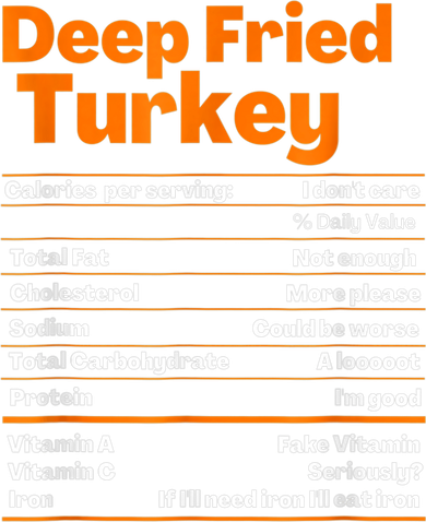 Deep Fried Turkey Shirt Thanksgiving Nutrition Facts Tee Hat