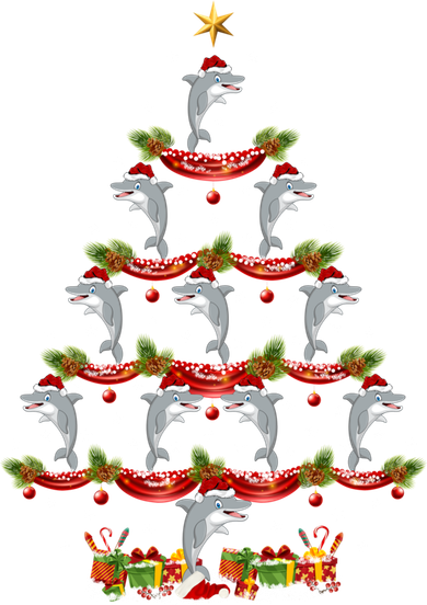 Dolphin Fish Xmas Tree Lighting Dolphin Christmas Tree Gift Hat
