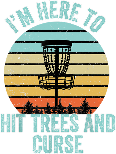 Disc Golf Funny Hit Trees And Curse Retro Disc Golf Gi T Women's T-Shirt