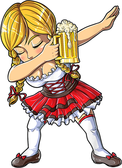 Dabbing German Girl Gift Oktoberfest Women Dirndl Beer Great Gift Toddler Long Sleeve