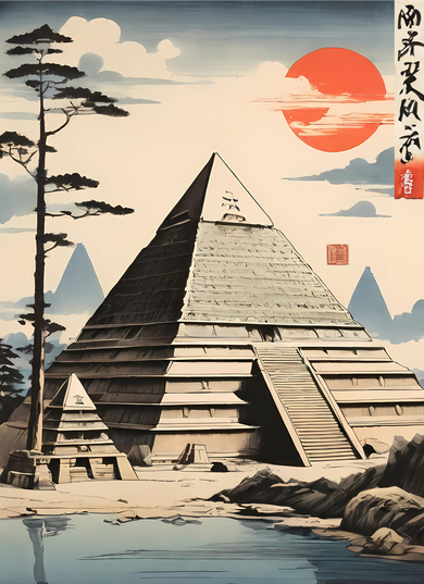 Drawing Giza Pyramid Japanes Style Tote Bag