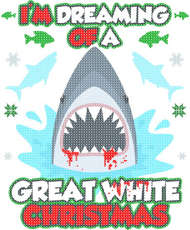 Dreaming of a Great White Shark Ugly Christmas Women's Tank Top