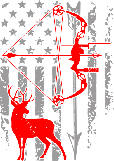 Deer Hunting American Flag Gift Bow Cool Hunting Gift For Hunters Hooded Wearable Blanket