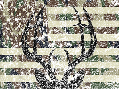 Deer Hunting Camo American Flag Buck Antlers Hunter Country Doddie Hoodie