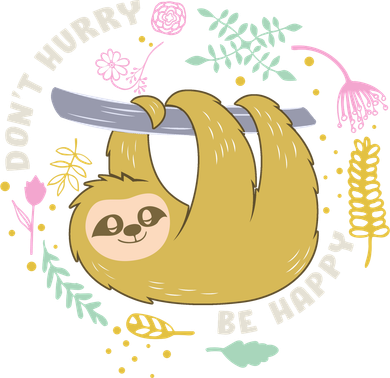 Don't Hurry Be Happy Funny Sloth Kids T-Shirt