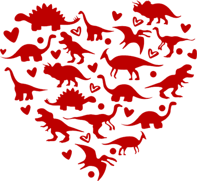 Dinosaur Heart Valentines Day Polo