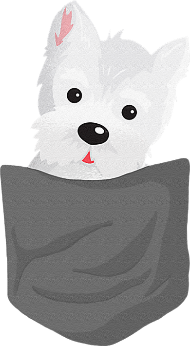 Dog In A Pocket Cute Westie Terrier Lover Puppy Women's V-Neck T-Shirt