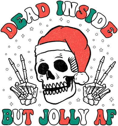Dead Inside But Jolly Af Christmas Spirit Skeleton Skull Women's Tank Top