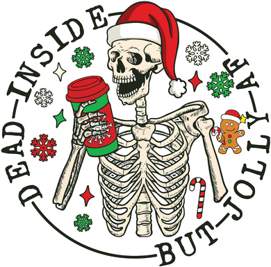 Dead Inside But Jolly Af Christmas Skeleton Women's Tank Top