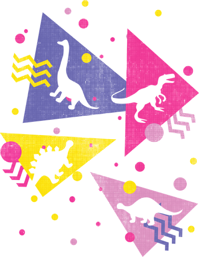 Retro 80's Dinosaurs Magnet