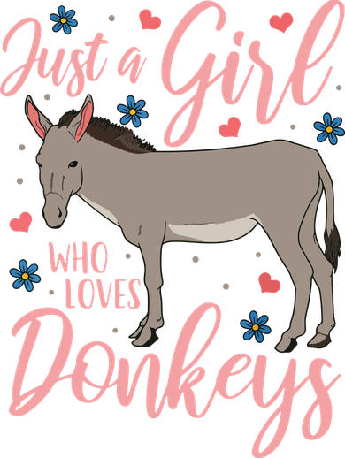 Donkey Just A Who Loves Donkeys Funny Donkey Lover Gift Kids T-Shirt