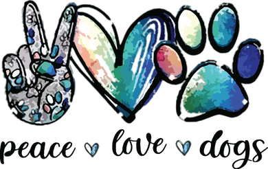 Dog Lover Peace Love Dogs Puppy Paw Doddie Hoodie