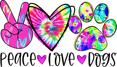 Dog Lover Peace Love Dogs Tie Dye Rescue Puppy Gifts Hat