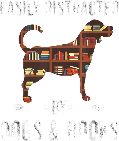 Dog Lover Shirt Easily Distracted Dogs Books Funny Dog Lover Women's Hoodie