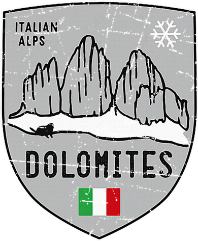 Dolomites Mountain Tre Cime Italy Emblem Beanie