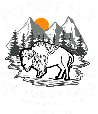 Do Not Pet The Fluffy Cows Bison Yellowston.e Funny Women's Long Sleeve Shirt