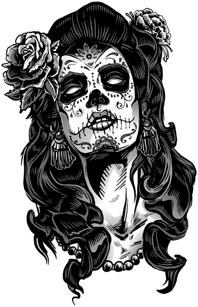 Day Of The Dead Beauty Skeleton Kids Long Sleeve Shirt