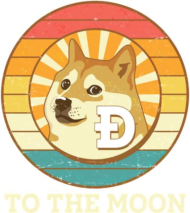 Vintage Dogecoin To The Moon Meme Emblem Coffee Mug