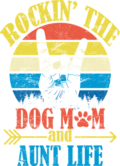 Vintage Rockin The Dog Mom And Aunt Life Women's Long Sleeve Shirt