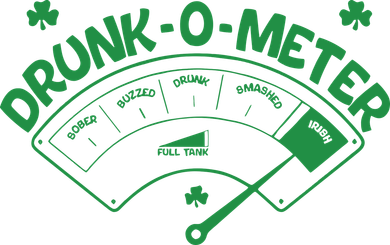 Drunk O Meter Sober Boozed Drunk Smashed Irish Clover Shamrocks Baby Bodysuit