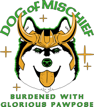 Dog Of Mischief Button