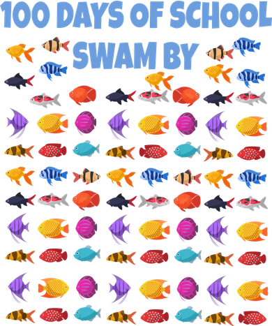 100 Days Of School Swam By Fish Women's Hoodie
