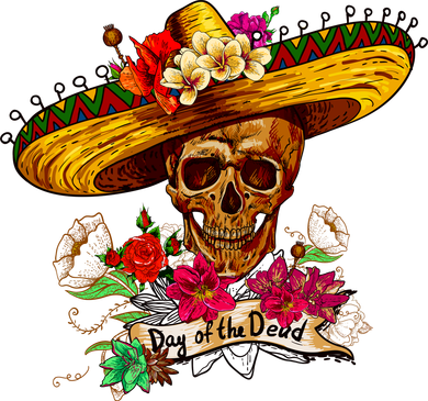 Day of the Dead Sugar Skull Sombrero Toddler Long Sleeve