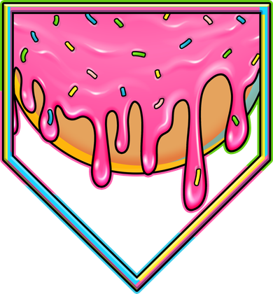 Dripping Pink Frosting Donut Baseball Diamond Home Plate Doggie Tank