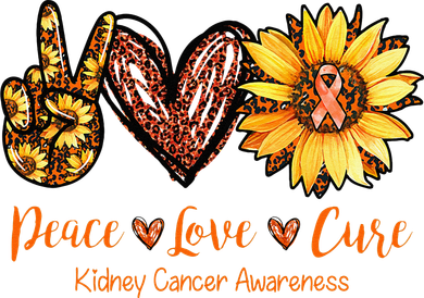 Daisy Peace Love Cure Kidney Cancer Awareness Gift Women's Hoodie