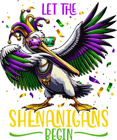 Dabbing Pelikan Mardi Gras Costume Let The Shenanigans Begin Toddler Long Sleeve