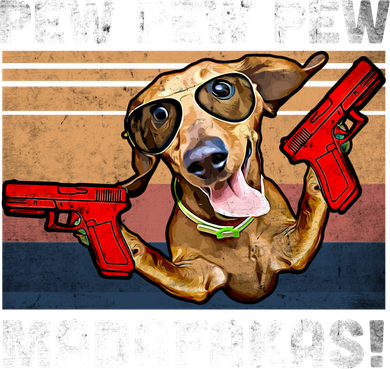 Dachshund Pew Pew Madafakas Cute Gift Vintage Weiner Dog Pew Gift Hooded Wearable Blanket