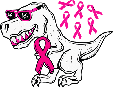 Dinosaur Pink Ribbon Breast Cancer Awareness Month Warrior Hoodie